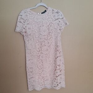 Lace Shift Dress - Blush Pink